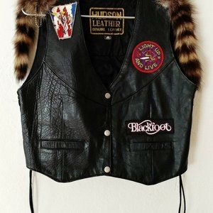 VINTAGE CUSTOM HUDSON BLACK LEATHER VEST